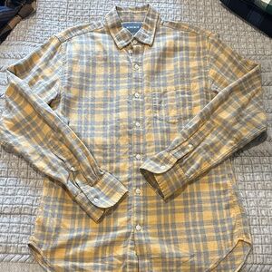 Bonobos Men's Yellow and Gray Plaid Button-Down Shirt